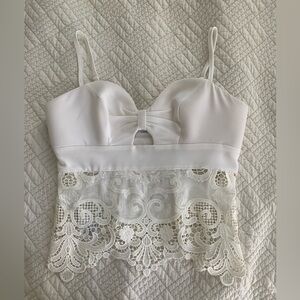 Bebe Ivory Lace Bustier